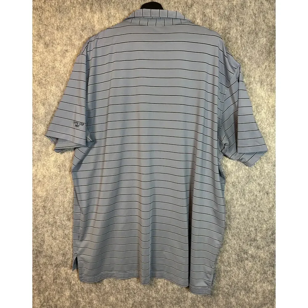 Peter Millar Summer Comfort Blue Striped Betty Cup Polo Shirt - XXL - Picture 4 of 8